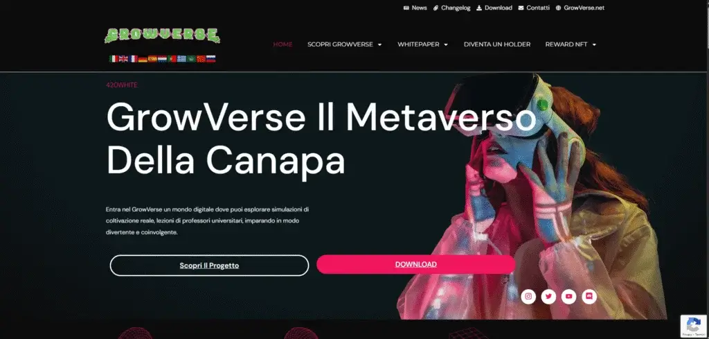 The home page of the 420White business site