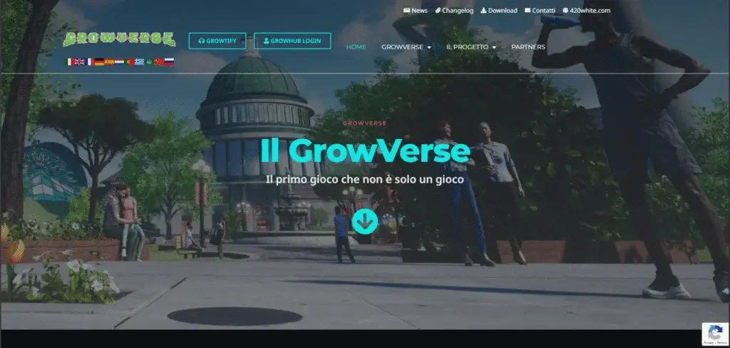 The home page of the GrowVerse metaverse