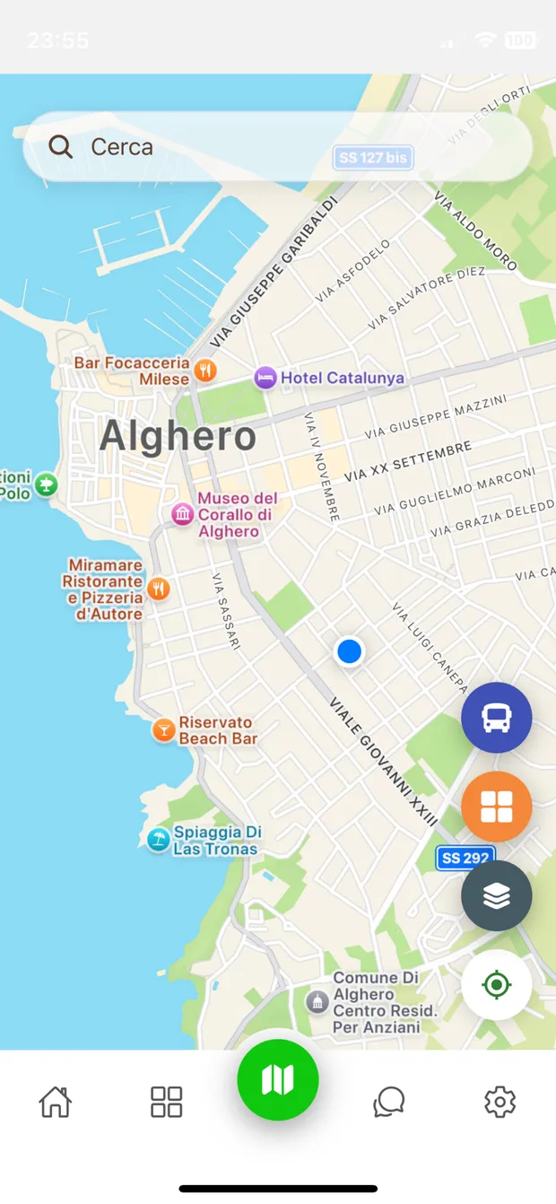 The interactive map of Alghero